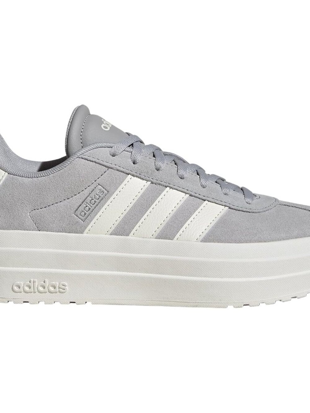 Women's Grey White Imported Vl Court Bold Lace-Up Rubber Soft Fit Sneaker Shoes - Picture 2 of 6